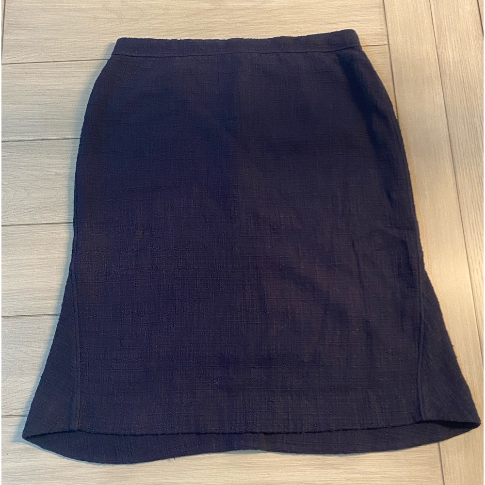J. Crew Peplum Midi in Navy Textured Tweed